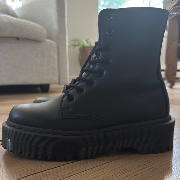 Dr. Martens Black Leather Combat Boots - Picture 2 of 6